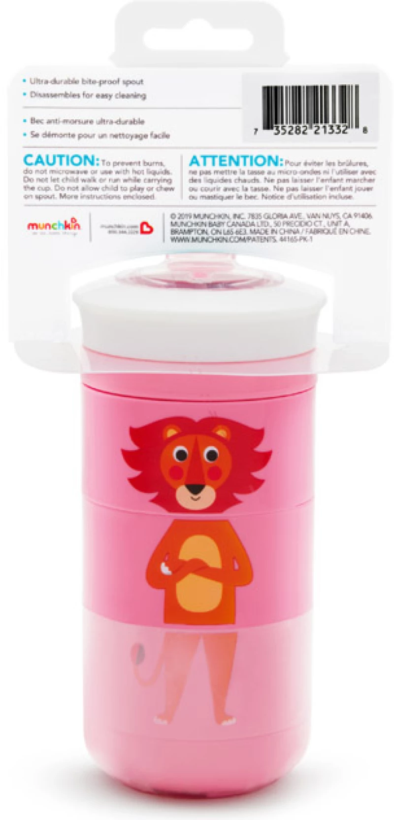 Munchkin Εκπαιδευτικό Μπιμπερό Twisty Animal 18m+ Pink 266ml
