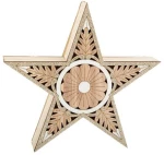 ΞΥΛΙΝΟ ΑΣΤΕΡΙ ΜΕ ΓΚΛΙΤΕΡ 22 x 22 x 4,5 cm   Beauty Home
