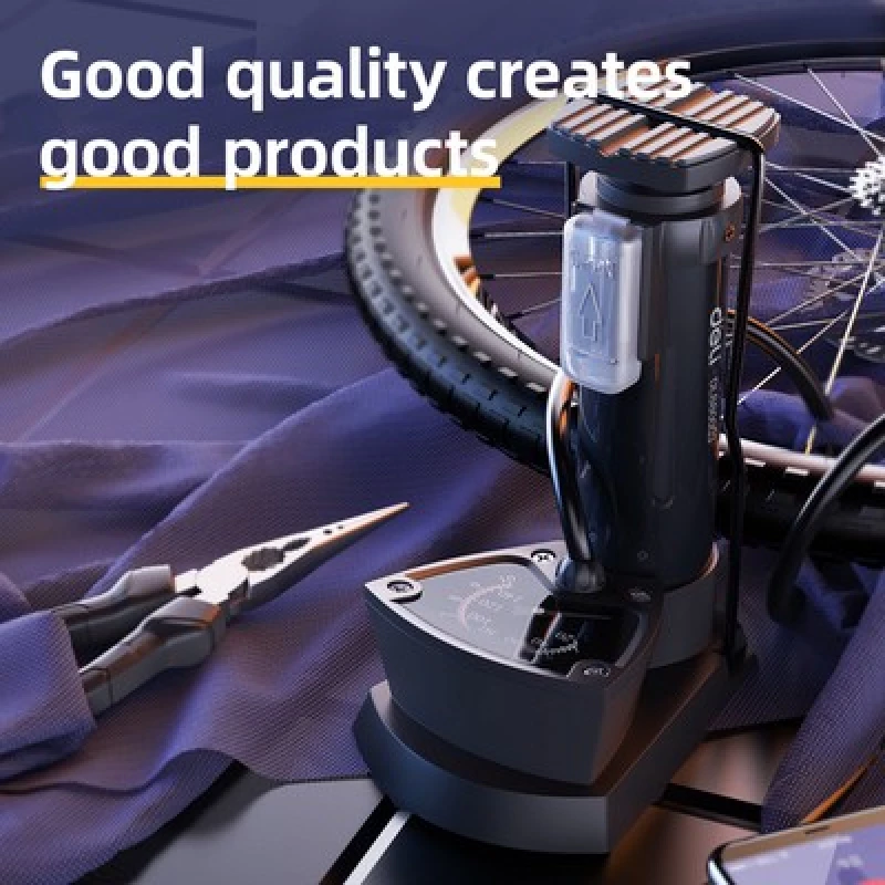 DELI τρόμπα ποδιού DL880003 με μανόμετρο, 140PSI, μαύρη