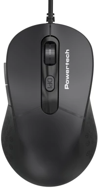 POWERTECH ενσύρματο ποντίκι PT-1467, οπτικό, έως 1600DPI, μαύρο