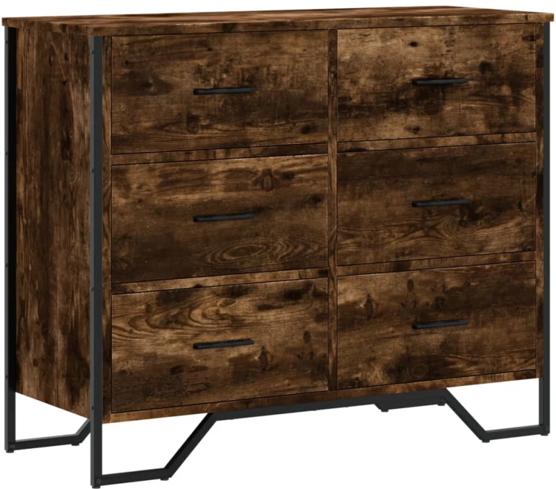 vidaXL Συρταριέρα Καπνιστή Δρυς 91x35,5x74,5 εκ. από Επεξεργ. Ξύλο