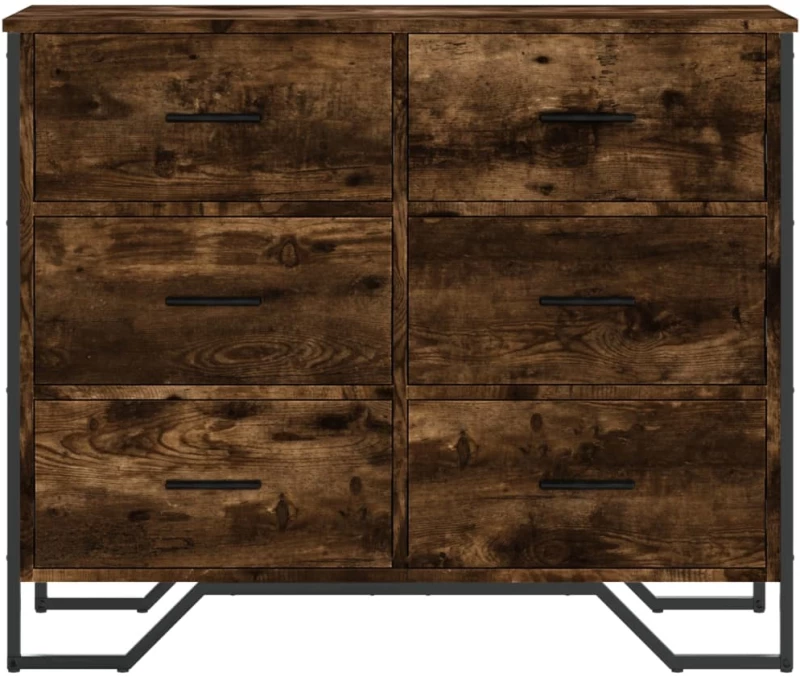 vidaXL Συρταριέρα Καπνιστή Δρυς 91x35,5x74,5 εκ. από Επεξεργ. Ξύλο