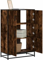 vidaXL Highboard Καπνιστή δρυς 68x35x106,5 cm Κατασκευασμένο ξύλο