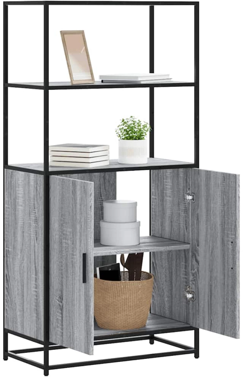 vidaXL Highboard Grey Sonoma Κατασκευασμένο ξύλο και μέταλλο