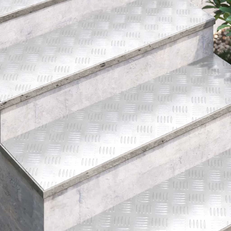 vidaXL Επιφάνειες Καρό 4 pcs Ασημί 100 x 30 cm Αλουμίνιο