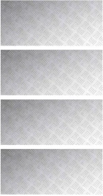 vidaXL Επιφάνειες Καρό 4 pcs Ασημί 90 x 40 cm Αλουμίνιο