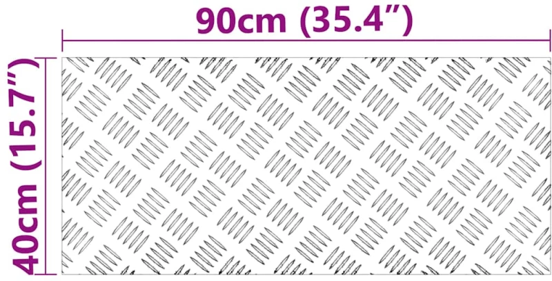 vidaXL Επιφάνειες Καρό 4 pcs Ασημί 90 x 40 cm Αλουμίνιο