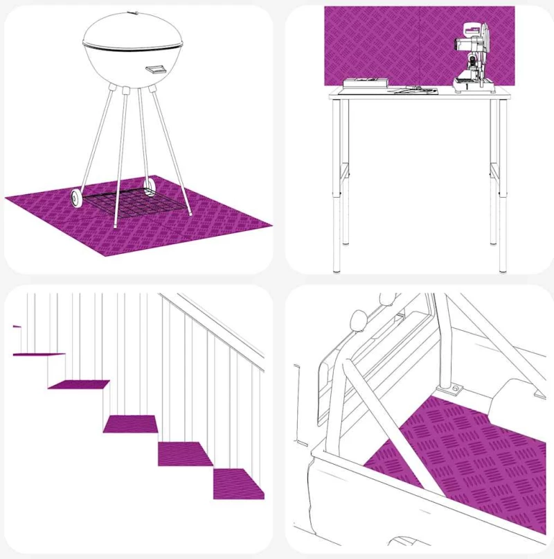 vidaXL Επιφάνειες Καρό 2 pcs Ασημί 80 x 50 cm Αλουμίνιο