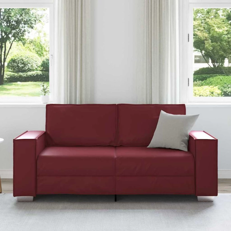 vidaXL Πολυθρόνα-καναπές Κόκκινο 180 x 78 x 84 εκ. Δερματίνη