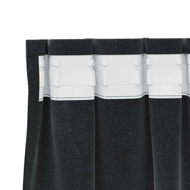 vidaXL Κουρτίνες με κουρτίνες 2 pcs Μαύρο 140 x 245 cm Βελούδο