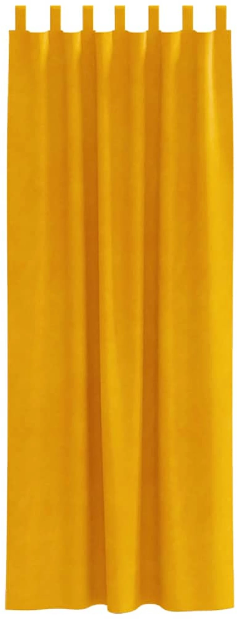 vidaXL Κουρτίνες 2 pcs κίτρινο μουσταρδί 140 x 245 cm Βελούδο