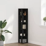 vidaXL Γωνιακά ράφια Μαύρη δρυς 33 x 33 x 164.5 cm Επεξεργασμένο ξύλο