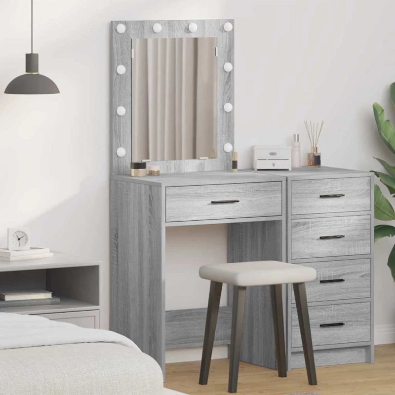 vidaXL Κομοδίνο Γκρίζο Σονομα 50 x 41 x 135 εκ Επεξεργασμένο ξύλο