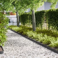 vidaXL Περιγράμματα γκαζόν 50 pcs Μαύρο 100 x 0.5 x 15 εκ Ατσάλι