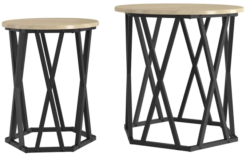 vidaXL Τραπεζάκι σαλονιού 2 pcs Sonoma Δρυς 50 x 50 x 50 cm
