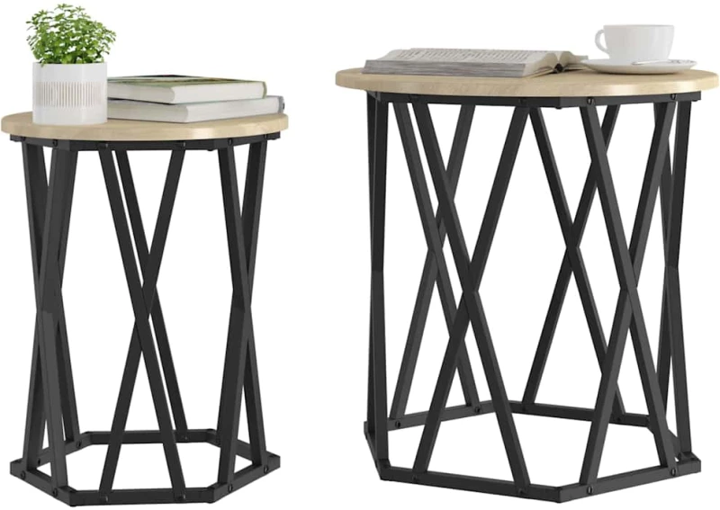 vidaXL Τραπεζάκι σαλονιού 2 pcs Sonoma Δρυς 50 x 50 x 50 cm