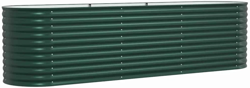 vidaXL Υπερυψωμένη Ζαρντινιέρα Πράσινο 320 x 80 x 81 cm Ατσάλι