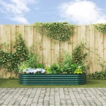vidaXL Υπερυψωμένη Ζαρντινιέρα Πράσινο 240 x 80 x 44 cm Ατσάλι