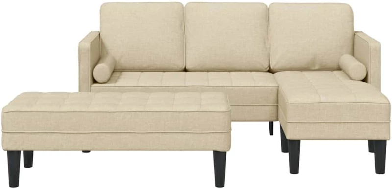 vidaXL Σετ Καναπέ 2 pcs Κρεμ 173 x 131 x 67 εκ ύφασμα