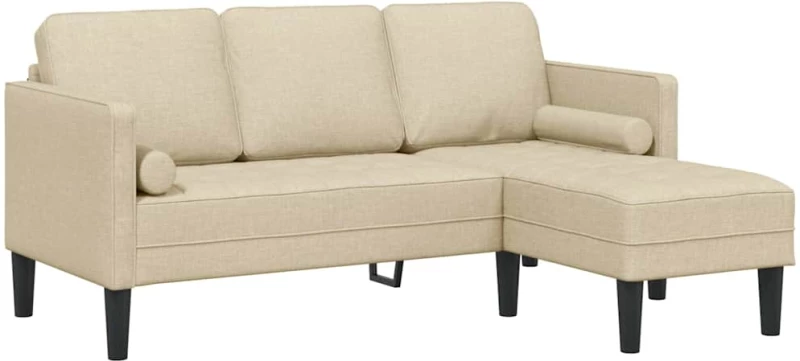 vidaXL Σετ Καναπέ 2 pcs Κρεμ 173 x 131 x 67 εκ ύφασμα