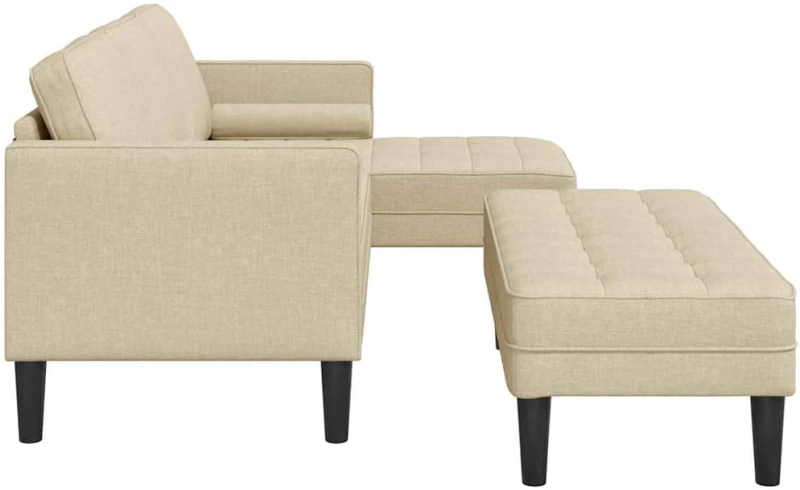 vidaXL Σετ Καναπέ 2 pcs Κρεμ 173 x 131 x 67 εκ ύφασμα