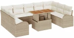 vidaXL Σετ Καναπέ Κήπου 10 pcs μπεζ και κρεμ 100 x 55 x 73 εκ