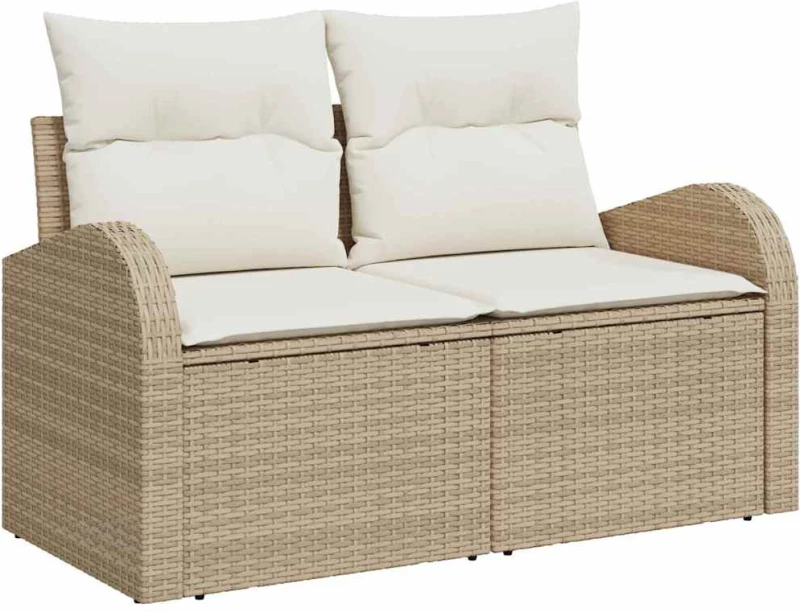 vidaXL Σετ Καναπέ Κήπου 10 pcs μπεζ και κρεμ 100 x 55 x 73 εκ