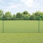 vidaXL Φράχτης με Στήλες. Πράσινο 1.6 x 10 m Ατσάλι