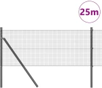 vidaXL Φράχτης με Στήλες. Γκρι 0.6 x 25 μ Ατσάλι