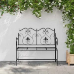 vidaXL Παγκάκι κήπου Μαύρο 104 x 54 x 93εκ Ατσάλι