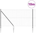 vidaXL Φράχτης με Στήλες. Γκρι 1.4 x 10 m Ατσάλι