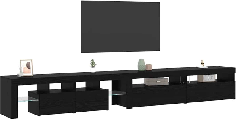 vidaXL Ντουλάπες Τηλεόρασης 3 pcs Μαύρη δρυς 290 x 36.5 x 40 εκ
