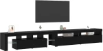 vidaXL Ντουλάπες Τηλεόρασης 3 pcs Μαύρη δρυς 290 x 36.5 x 40 εκ