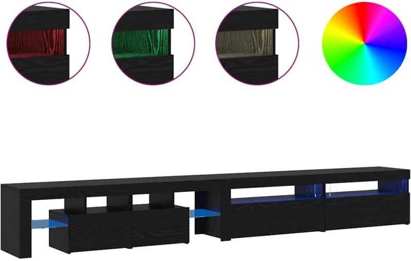 vidaXL Ντουλάπες Τηλεόρασης 3 pcs Μαύρη δρυς 290 x 36.5 x 40 εκ