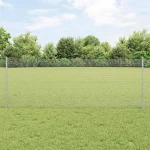 vidaXL Φράχτης με Στήλες. Ασημί 0.8 x 10 m Ατσάλι