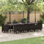 vidaXL Τραπέζι Κήπου Καφέ 350 x 100 x 73 εκ. συνθετικό ρατάν
