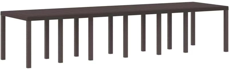 vidaXL Τραπέζι Κήπου Καφέ 350 x 100 x 73 εκ. συνθετικό ρατάν