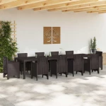 vidaXL Τραπέζι Κήπου Καφέ 350 x 100 x 73 εκ. συνθετικό ρατάν