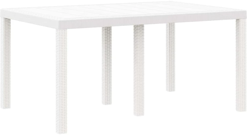 vidaXL Σέτ φαγητού για κήπο 7 pcs Λευκό Rattan Polt