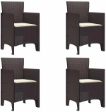 vidaXL Σέτ φαγητού για κήπο 5 pcs Καφέ Rattan Polt