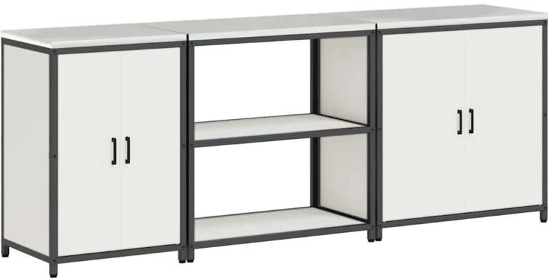 vidaXL Σετ Αποθήκευσης Κουζίνας με ράφι 3 pcs Λευκό 240 x 50 x 92 εκ