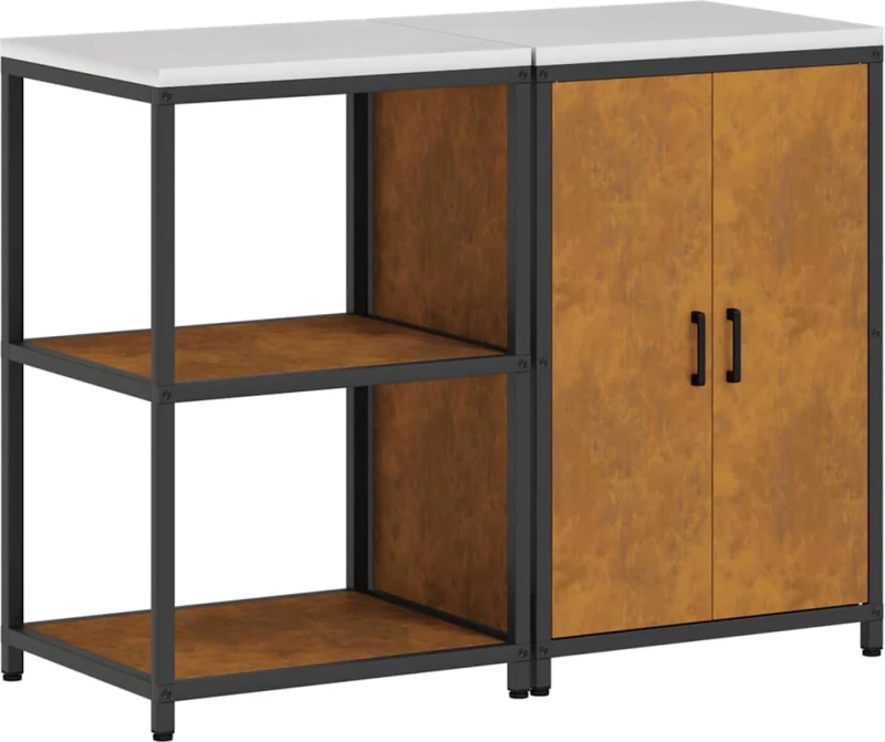 vidaXL Σετ Αποθήκευσης Κουζίνας 2 pcs Σκ rusty 120 x 50 x 92 εκ.