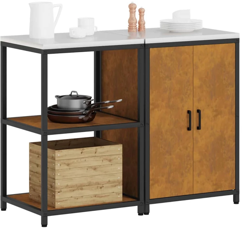 vidaXL Σετ Αποθήκευσης Κουζίνας 2 pcs Σκ rusty 120 x 50 x 92 εκ.