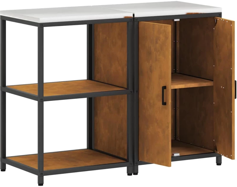 vidaXL Σετ Αποθήκευσης Κουζίνας 2 pcs Σκ rusty 120 x 50 x 92 εκ.