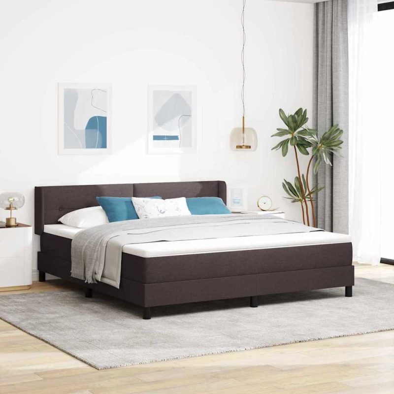 vidaXL Κρεβάτι box spring με στρώμα με στρώμα Σκούρο Καφέ 180 x 200 cm