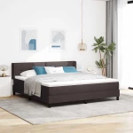 vidaXL Κρεβάτι box spring με στρώμα με στρώμα Σκούρο Καφέ 180 x 200 cm
