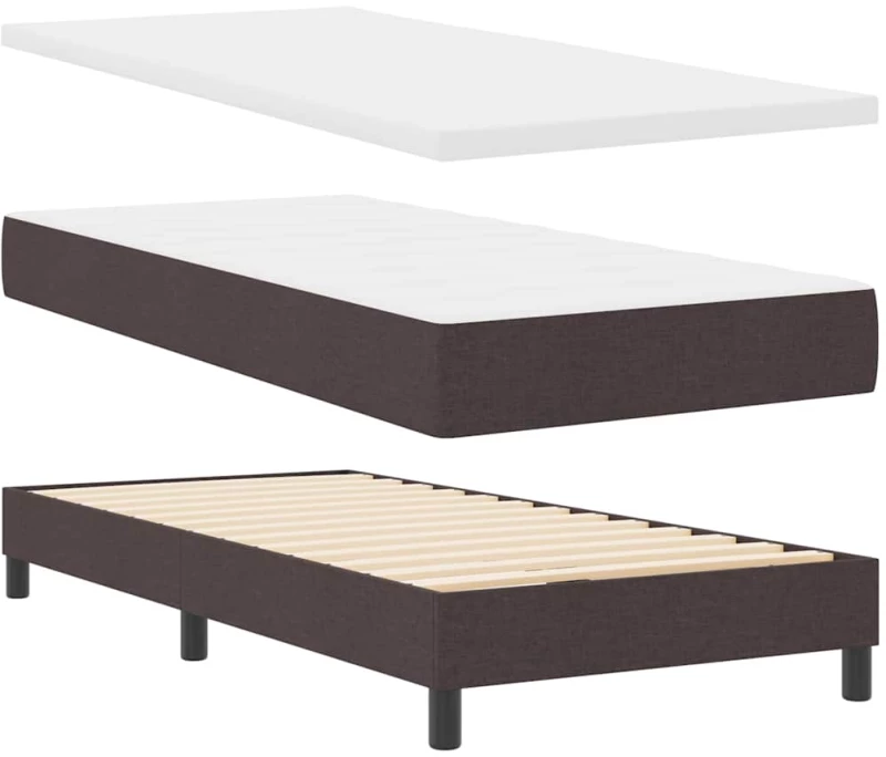 vidaXL Κρεβάτι box spring με στρώμα με στρώμα Σκούρο Καφέ 180 x 200 cm