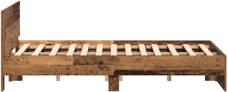 vidaXL Κρεβάτι με Κεφαλάρι Παλιό Ξύλο 120 x 190 cm Επεξεργασμένο ξύλο