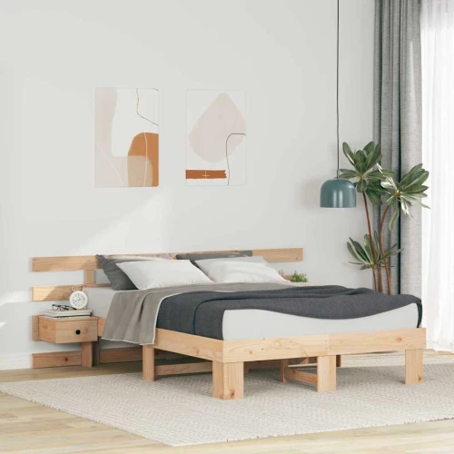 vidaXL Σκελετός Κρεβατιού με συρτάρι Καφέ 135 x 190 cm