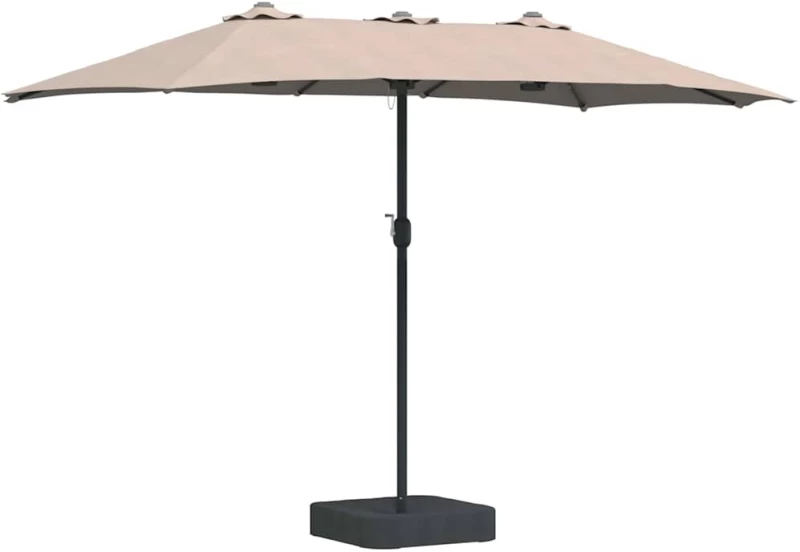 vidaXL Ομπρέλα Κήπου Taupe 385 x 209 x 244 εκατοστά ύφασμα